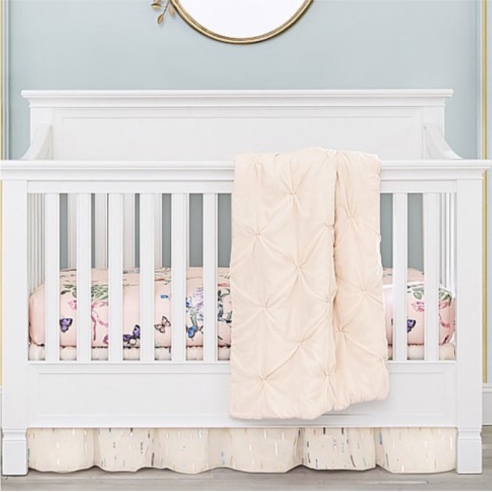 Monique Lhuillier x Pottery Barn Kids sequin tulle crib skirt